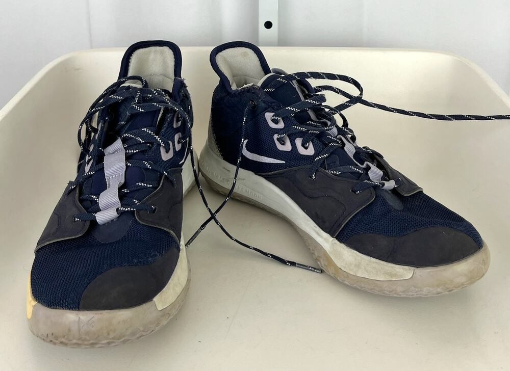 NIKE PG 3 Paul George Men's Size 9 Paulette AO2607 Basketball Shoes Navy Blue